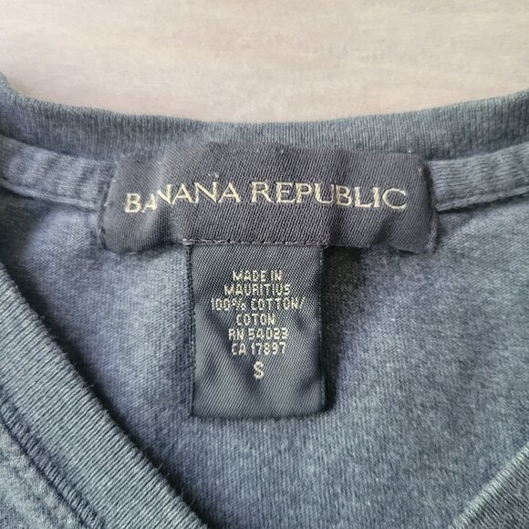 Banana Republic Men/Women Vintage V Neck Tee Small 100% Cotton Basic Gray - Picture 5 of 9